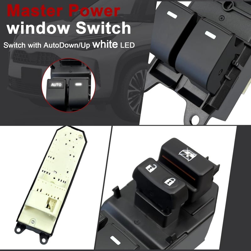 BELGEMAY OE#84820-0R040 Window Switch for 2007-2021 Tundra/Sequoia - White Backlit Upgrade with Pry Tool (Single AUTO) - Image 4